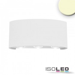 Applique LED direct/indirect 6*1W CREE, IP54, blanc sable, blanc chaud